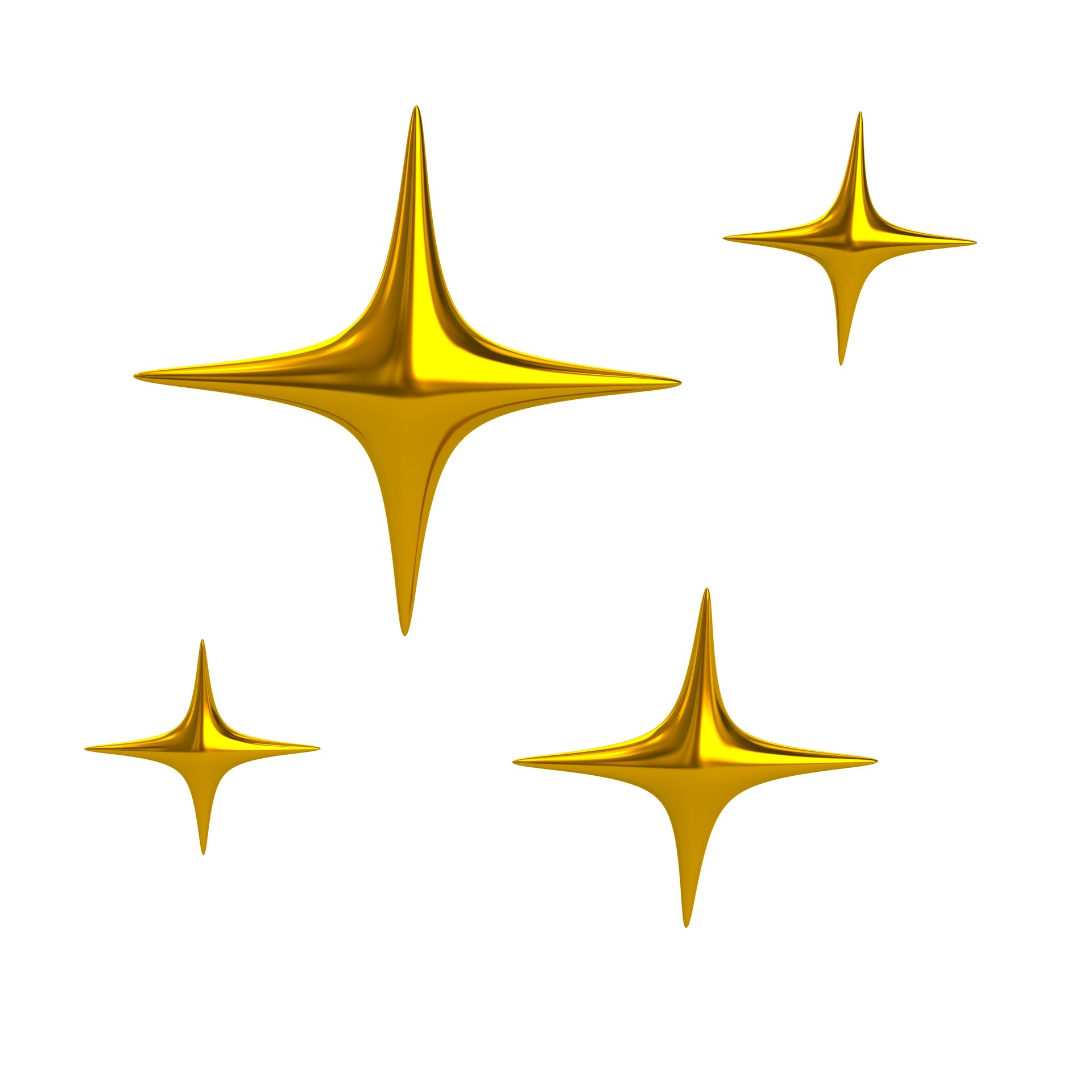 Golden sparkle star icon 3d illustration